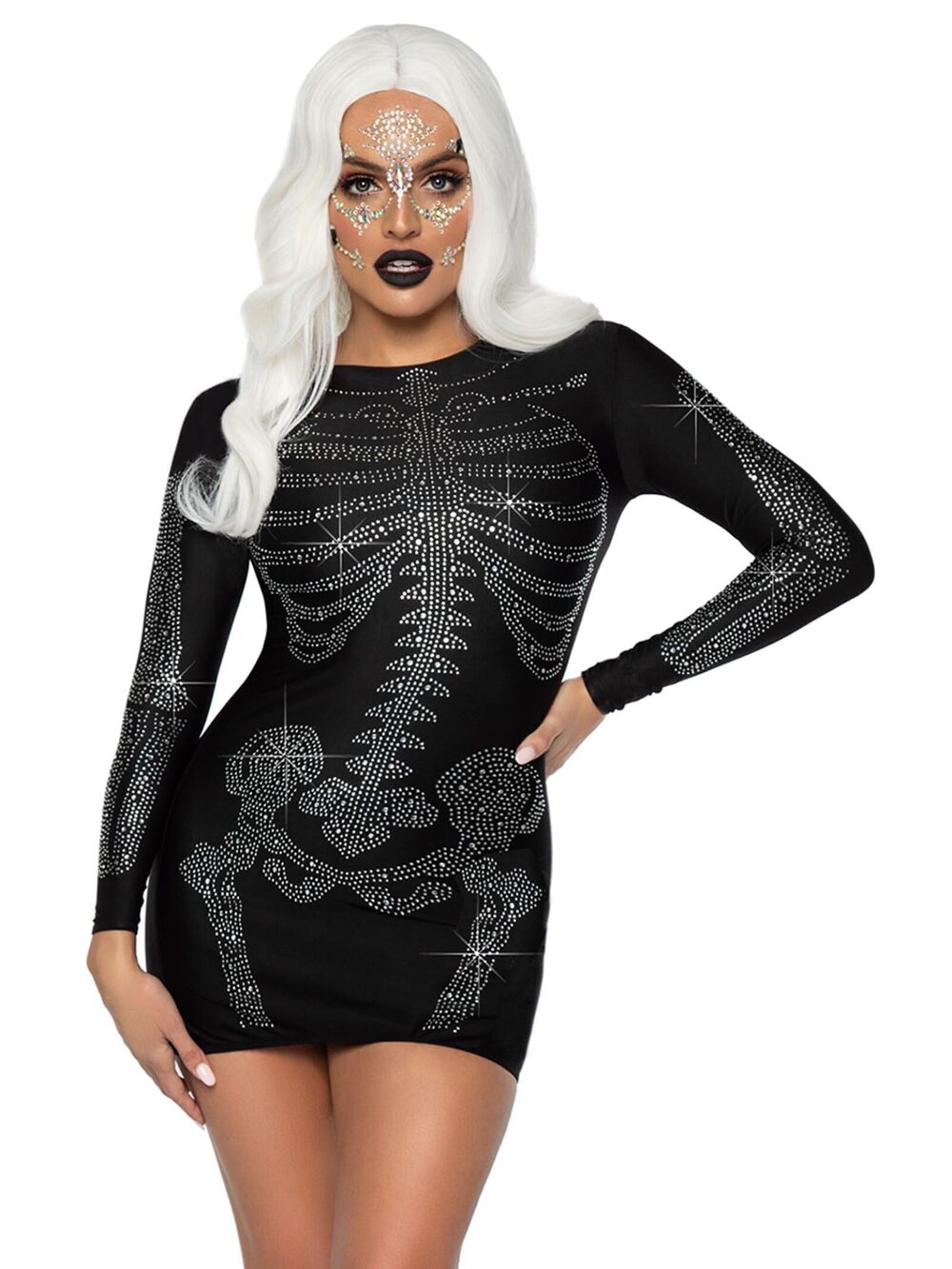 8864 Costume Rhinestone Skeleton Dress